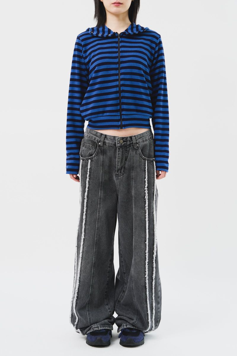 (W) Moor Striped Hooded Jacket (3color)