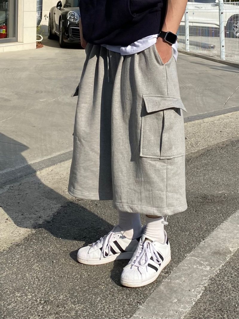 Terry Cargo Sweat String Half Pants 3C