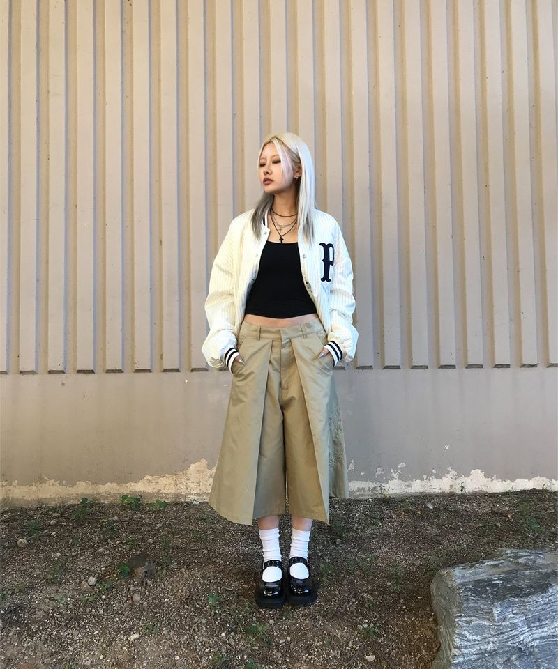 P LOGO BOMBER - IVORY
