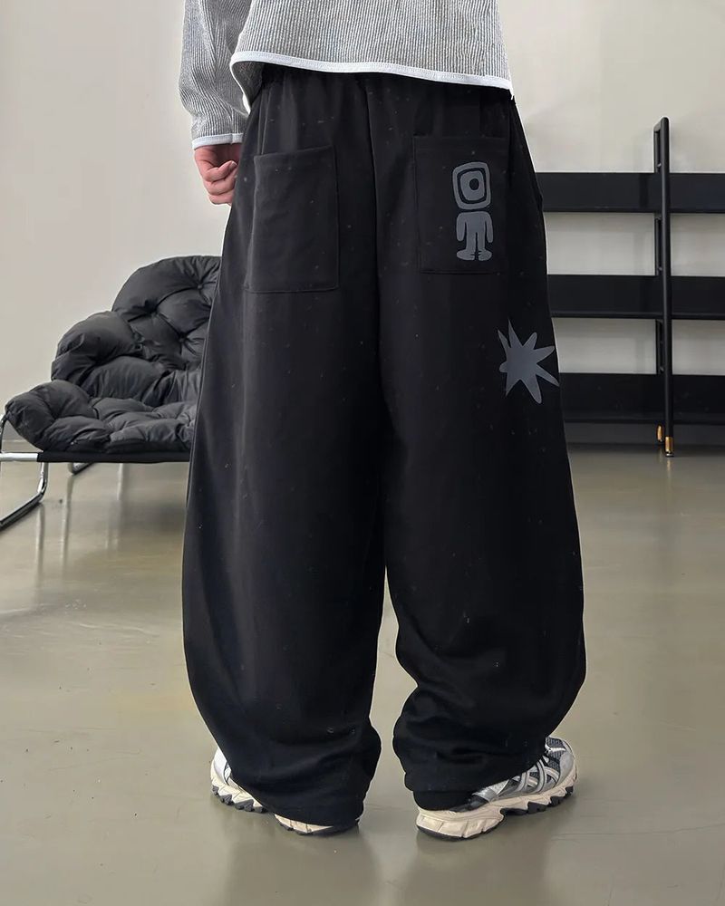 Nuve Art Graphic Wide Sweatpants