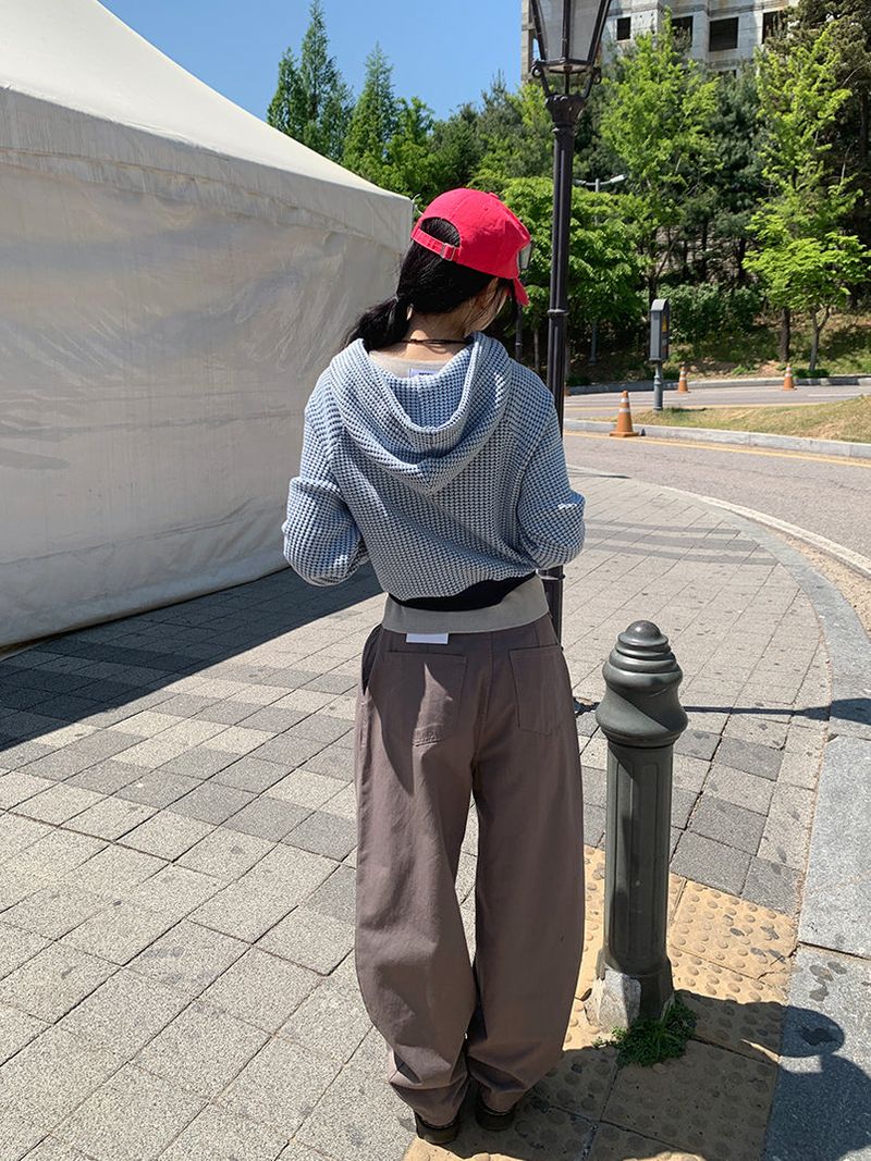 WAFFLE HOOD ZIP-UP (2C)