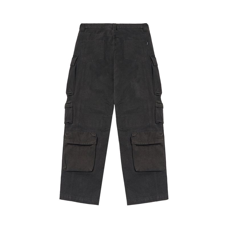 Denim Ten pocket cargo pants_Black