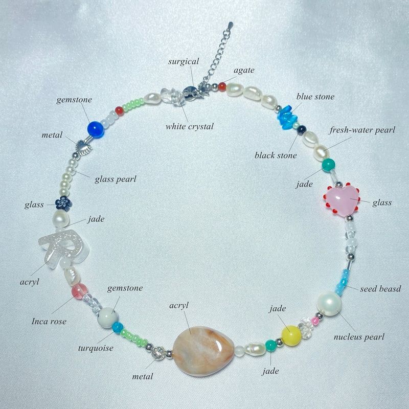 love mix necklace (pink mix)