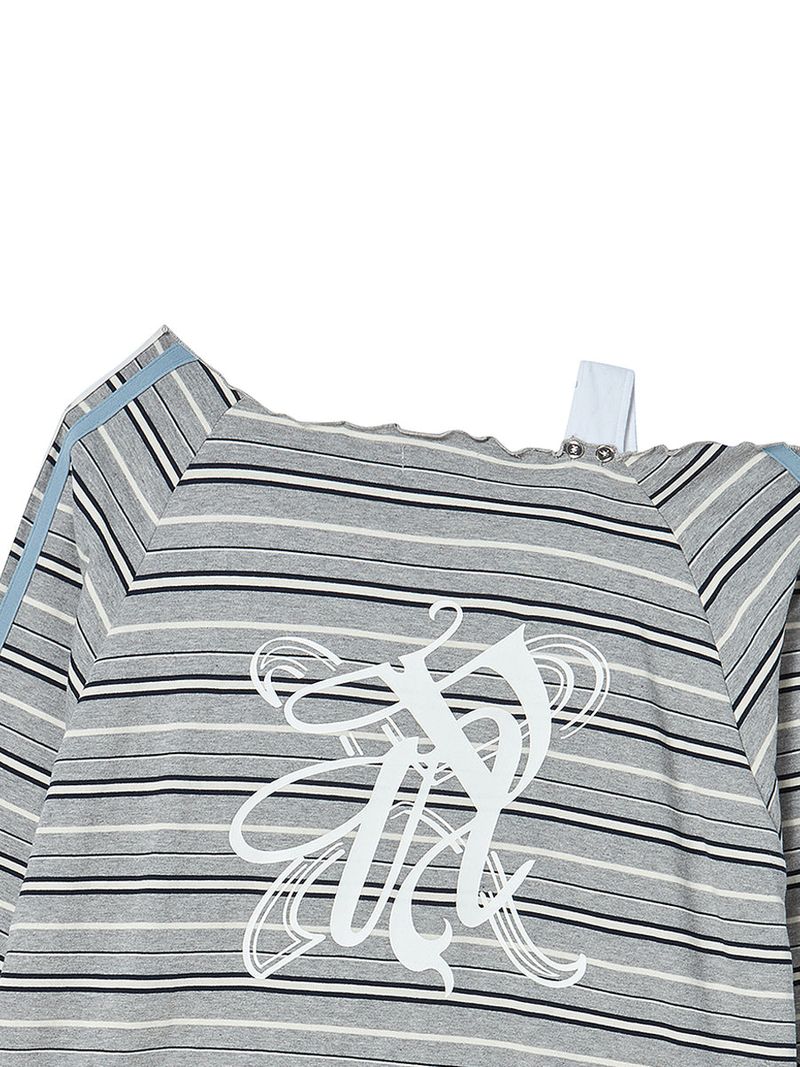 STRING OFF SHOULDER L/S GREY