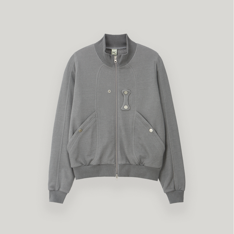 Gray Butterfly Pigment Jersey Zip-up
