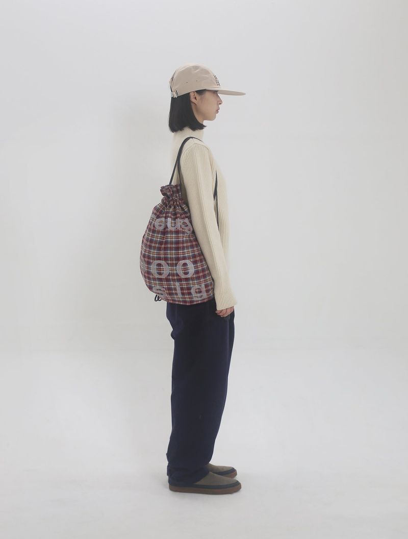 000 Design Check Gym Sack / Navy