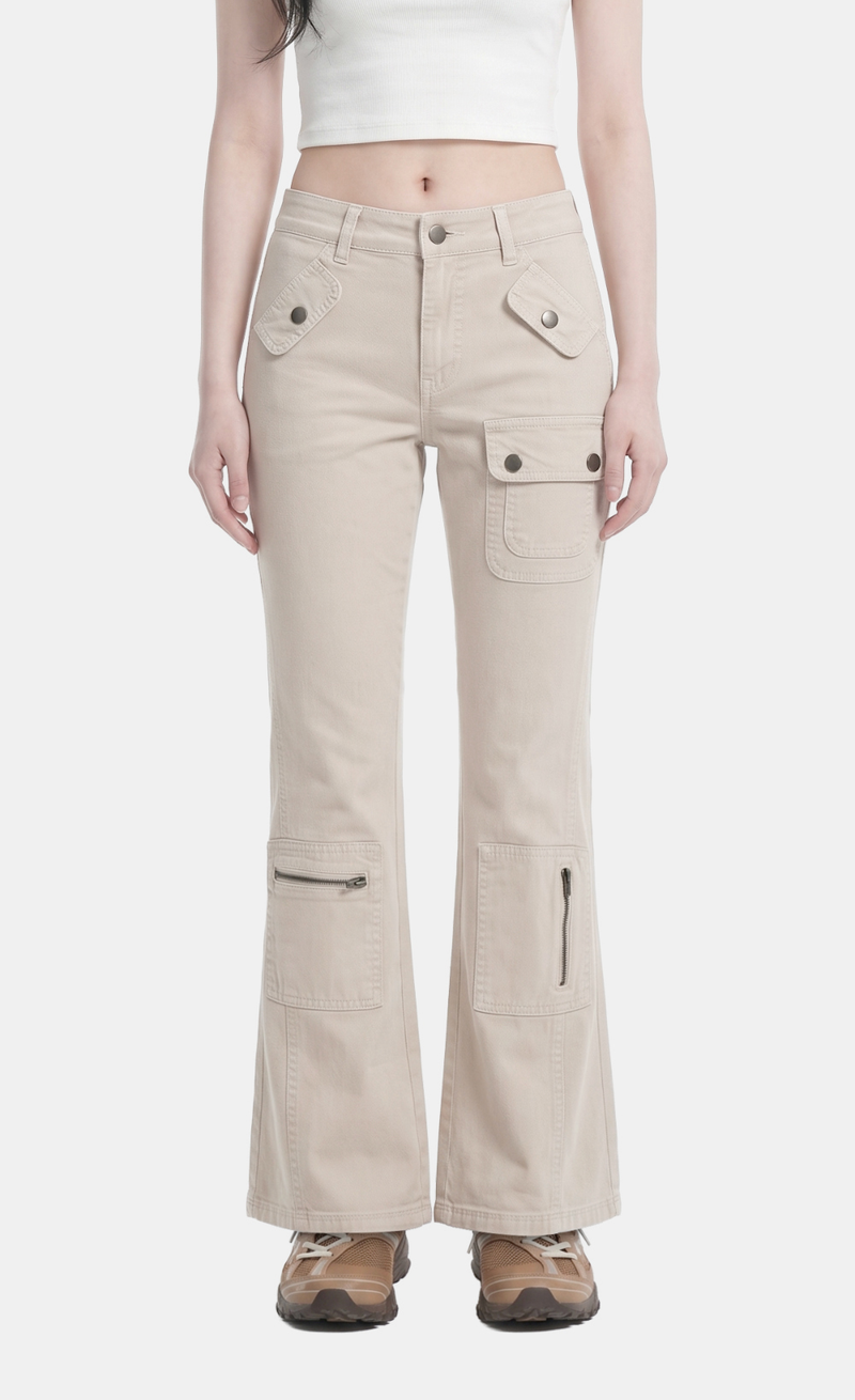 Hesta Zip Cargo Bootcut Pants
