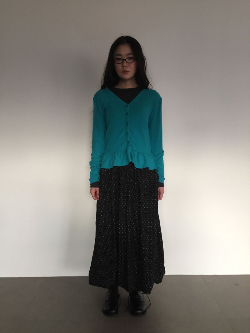 Wool Dot Balloon Skirt (2Colors)