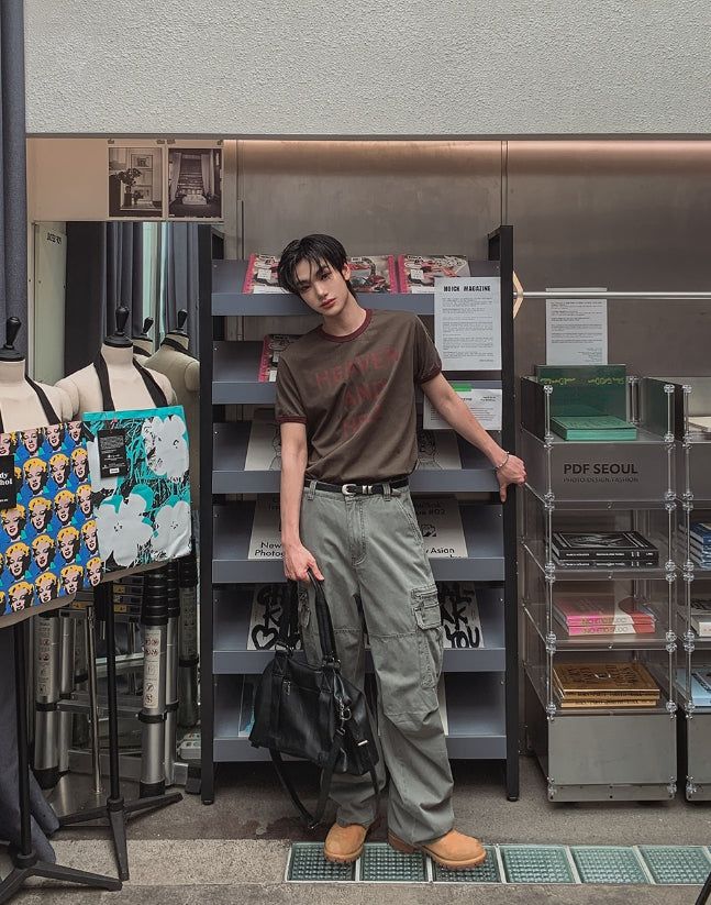 Radic Washed Zipper Cargo Wide Pants
