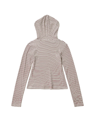 STAR STRIPE HOODIE - BURGUNDY