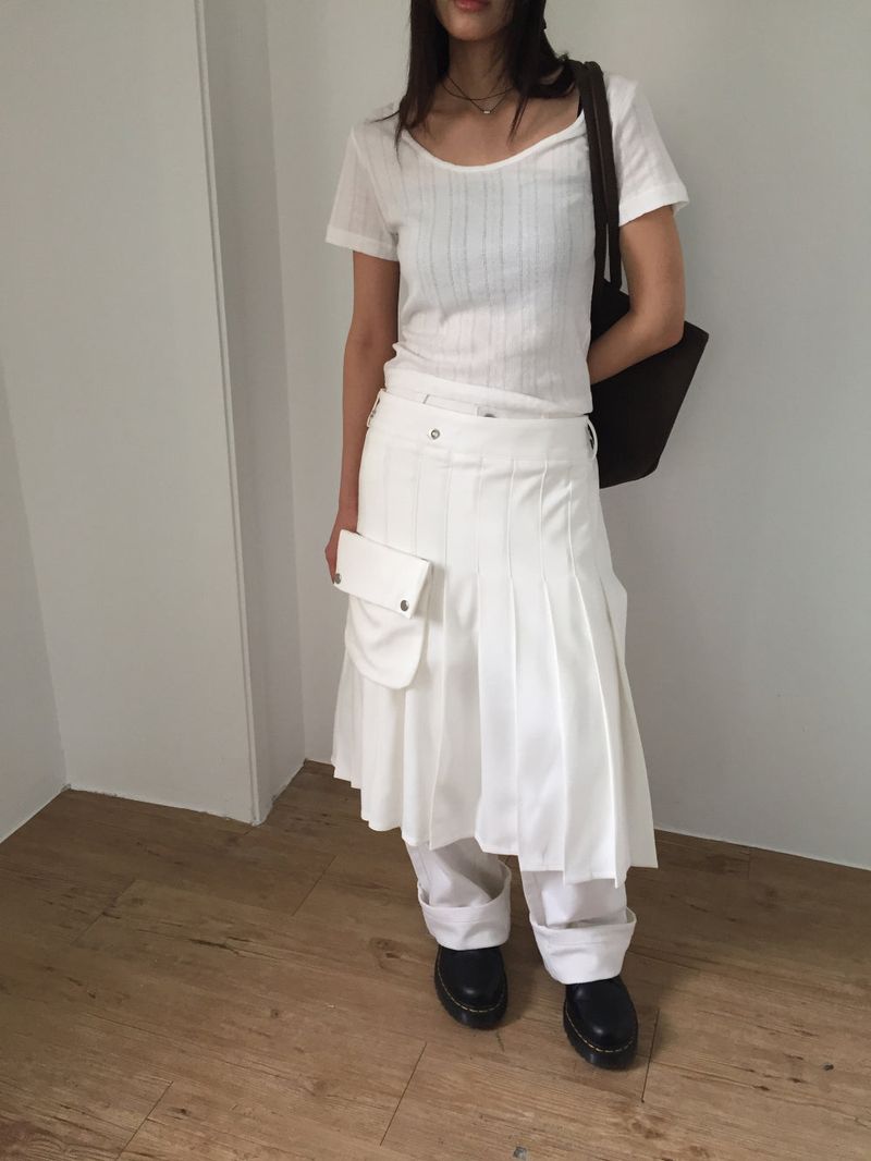 Pocket Layered Wrap Skirt (2color)