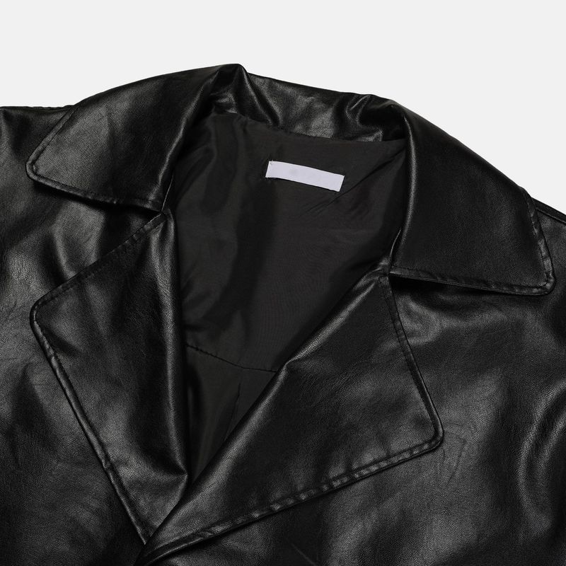 ENOC Box Oversized Fit Leather Jacket