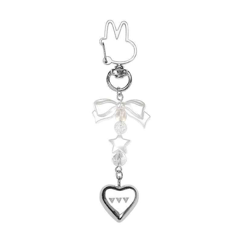 VVV（ブイブイブイ）の「Pearl Ribbon Heart Logo Keyring（Toys/Key Holders）」