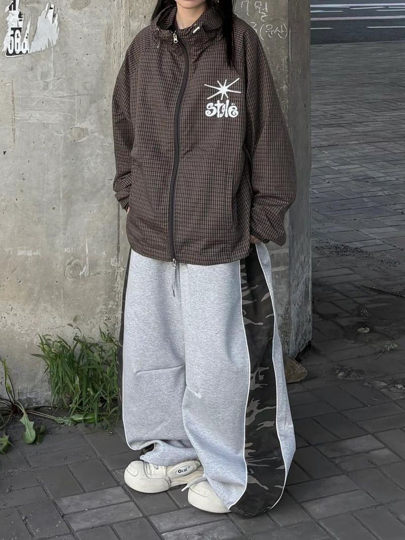 style check hood jacket