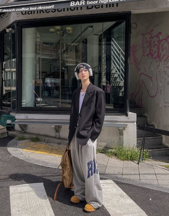 District Print Wide Sweatpants