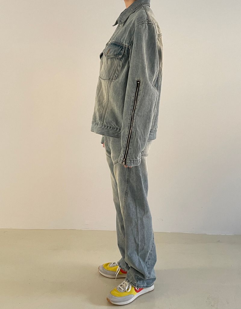 Zipper denim jacket 