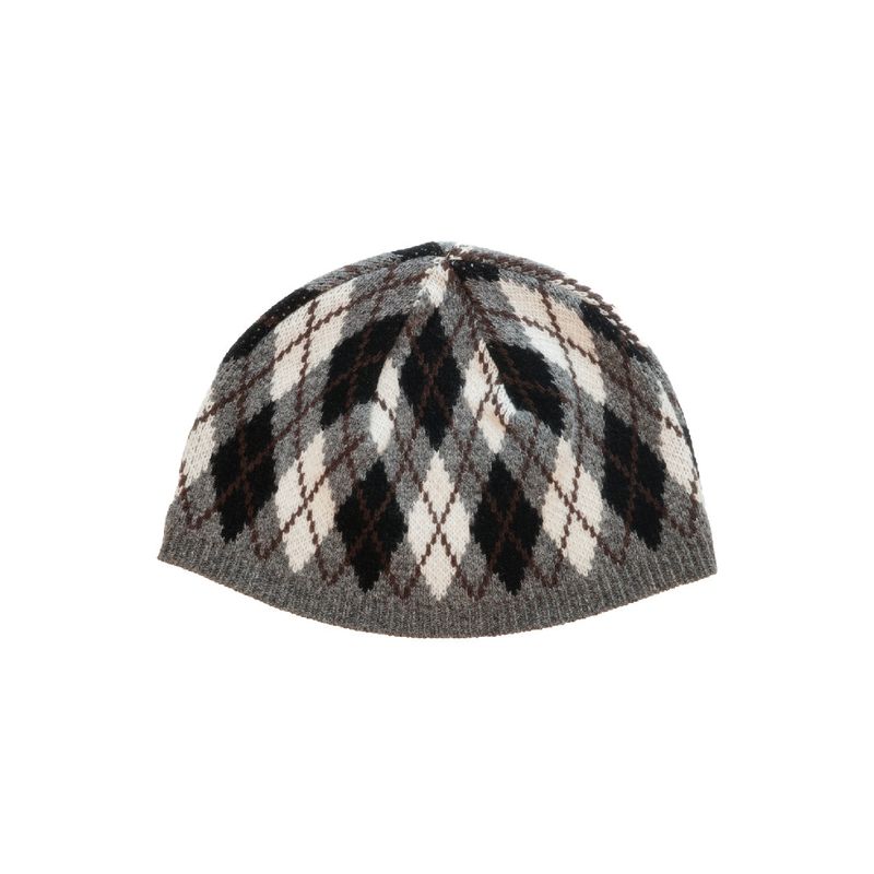 Argyle Knit Beanie (charcoal)