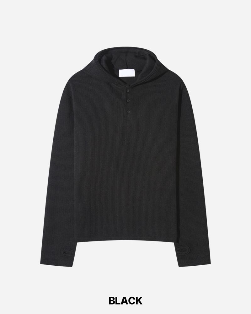 Polz Rib Henley Hoodie