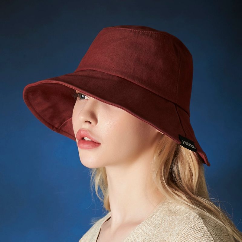 Wire brim bucket hat Burgundy