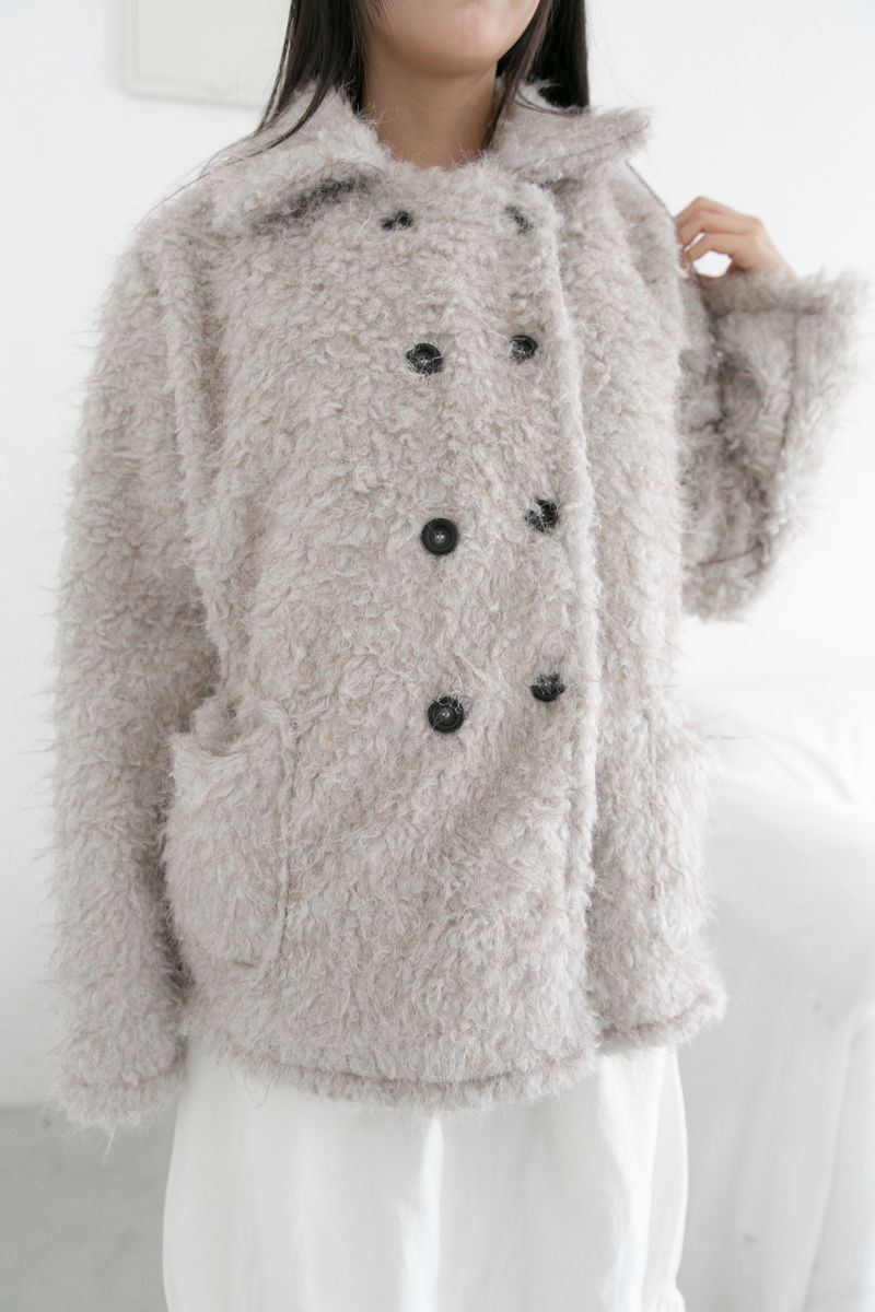 double button fluffy cardigan(2colors)