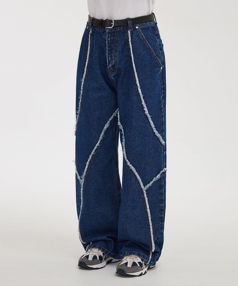 Cutting line denim pants