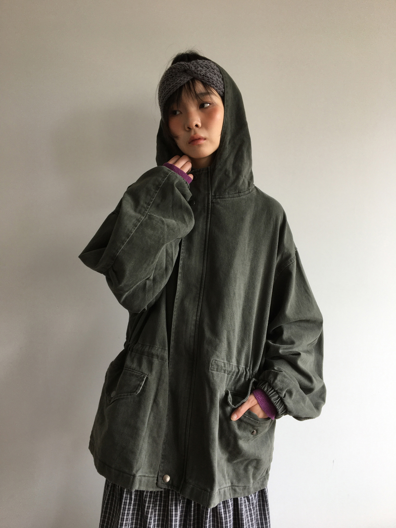 Morrow washed hooded field jacket (2color)