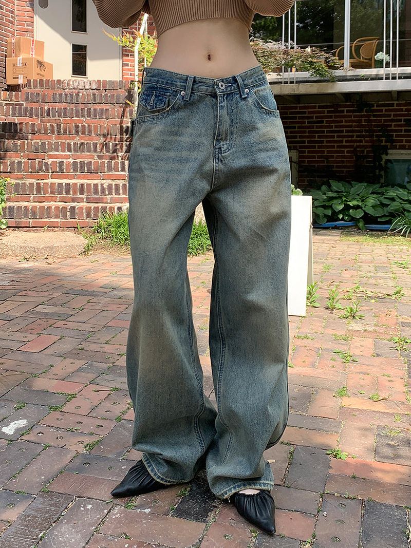 BACK POCKET WIDE JEANS