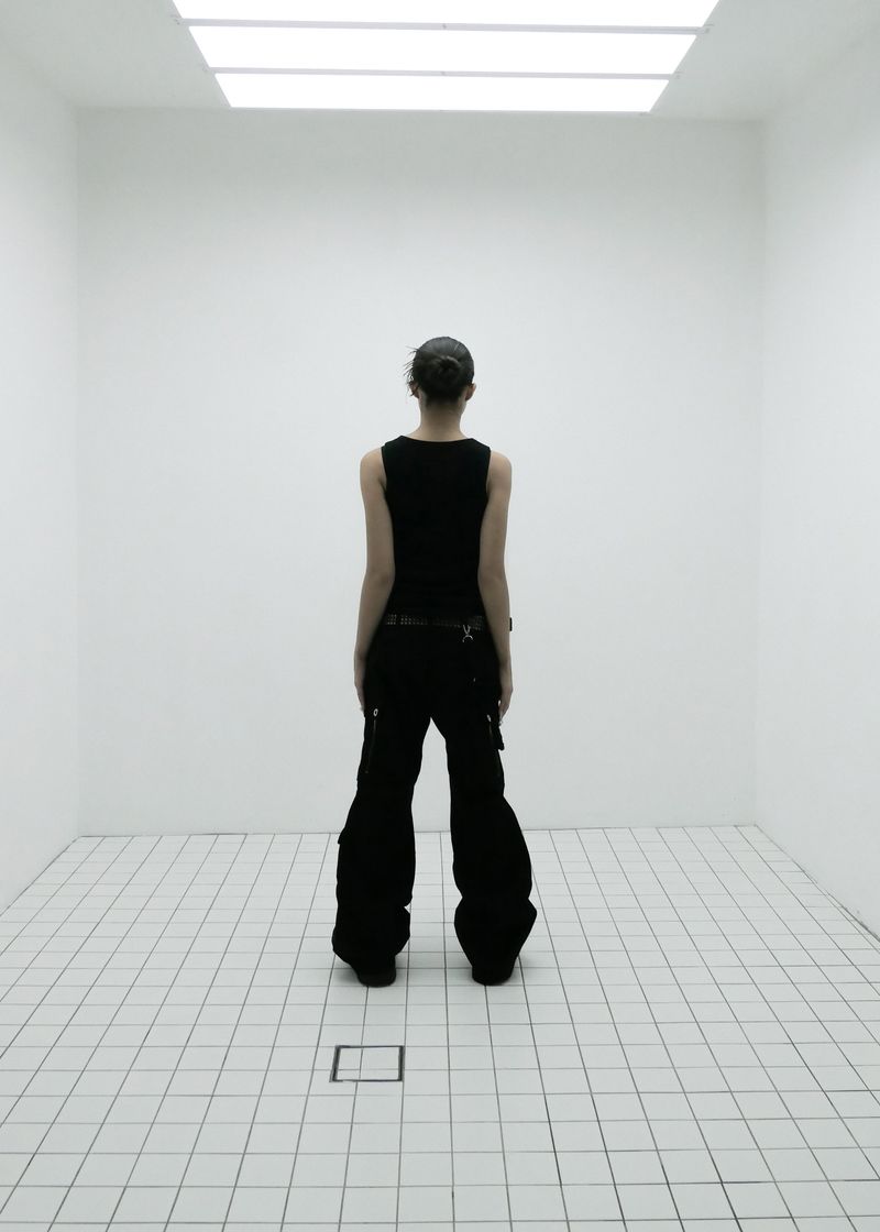 ZIPPER CARGO PANTS, BLACK