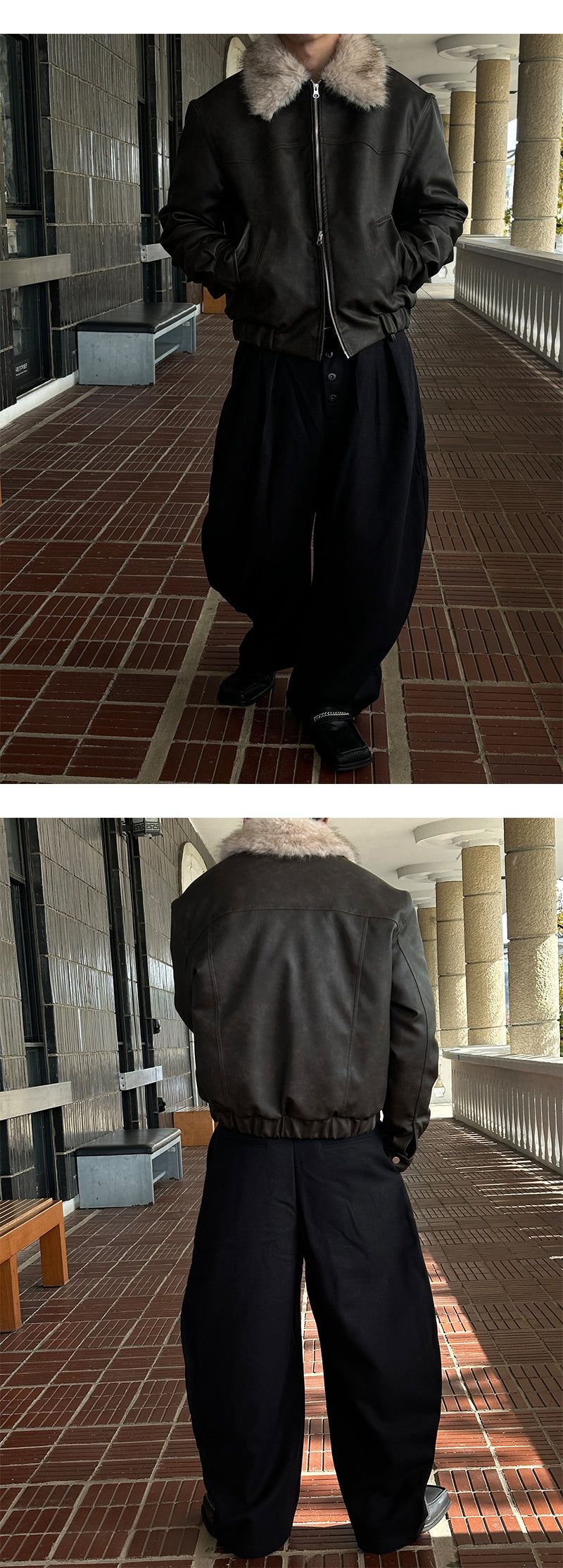 [F/W] Wool curve button pants(2color)