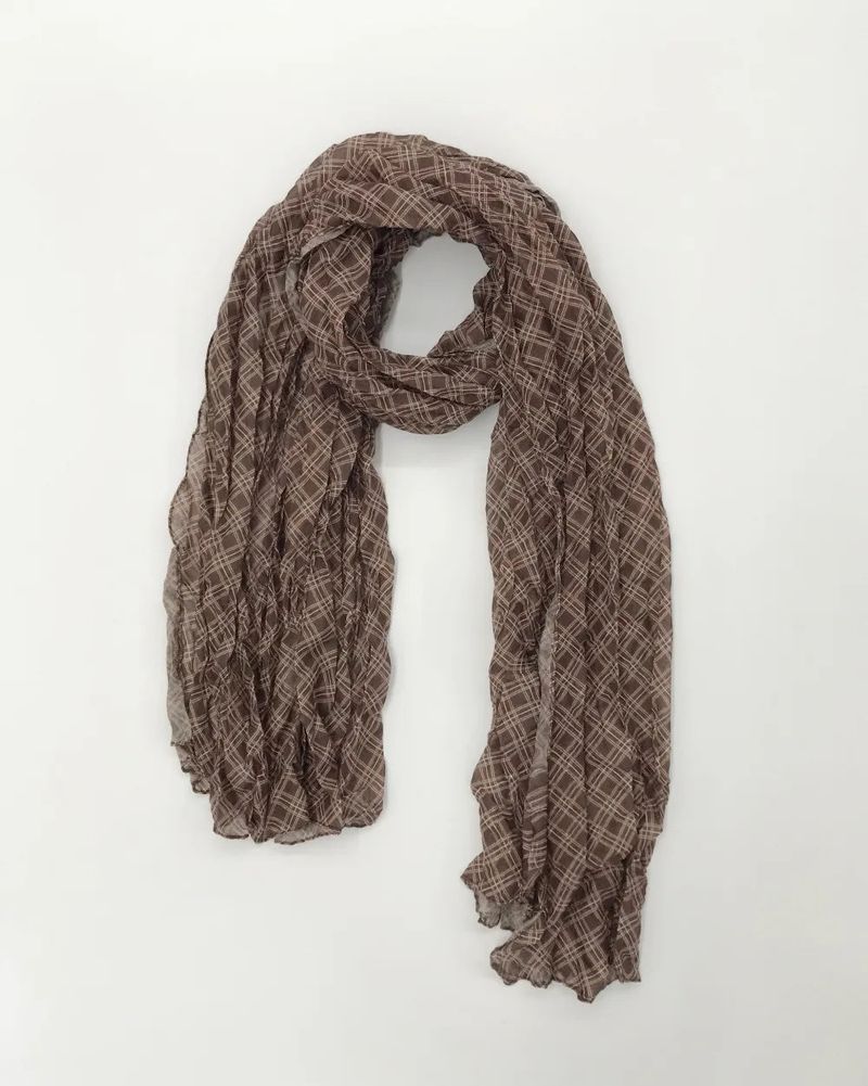 Kiki Pleated Check Scarf (2color)