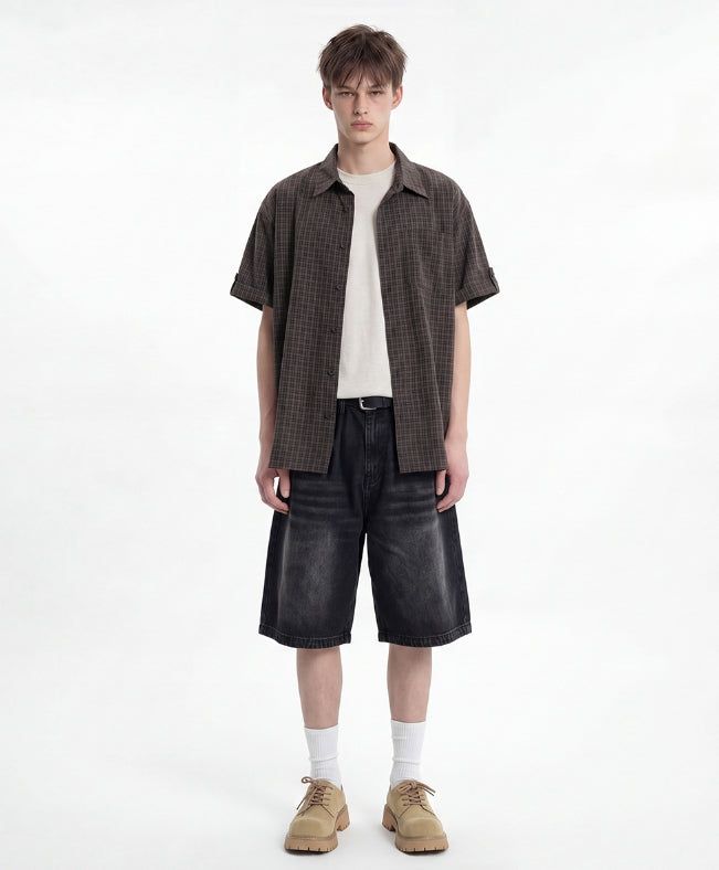 26SS★ Picnic Roll-up Check Short Sleeve Shirt