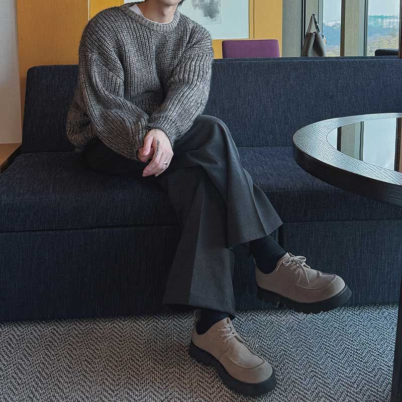 ASCLO ウールヘリンボーンフレアスラックス (3color)