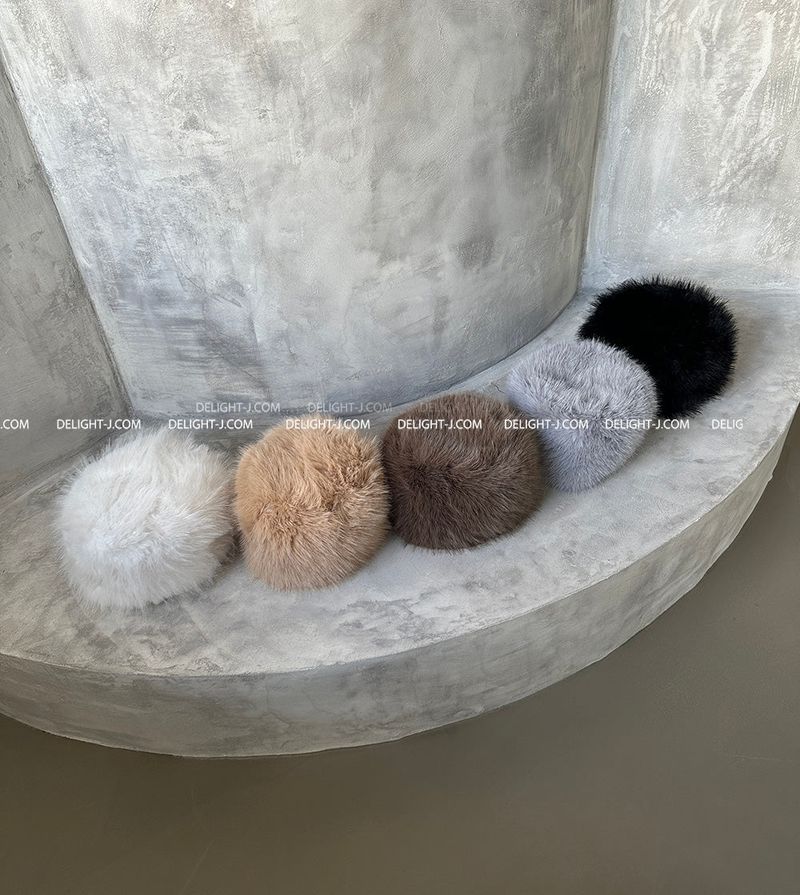 5 color fake fur bucket hat