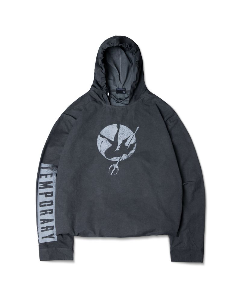 TMPRARY NAVY HOOD SHIRT