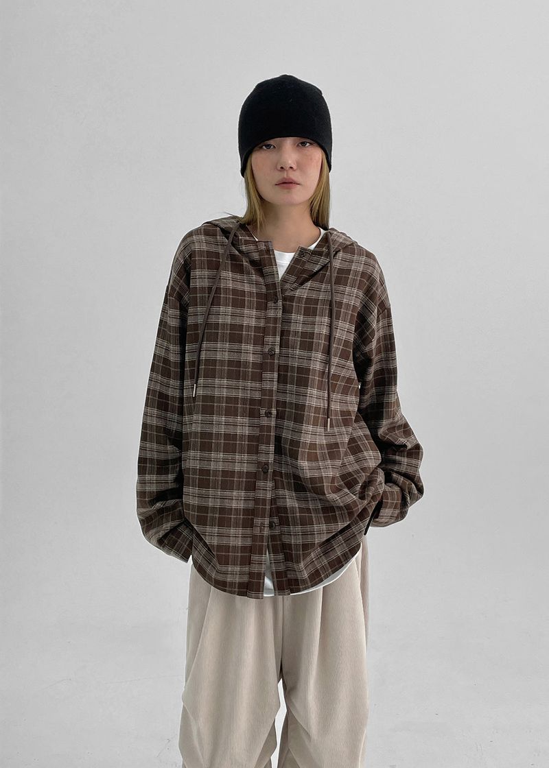 BLACKUP（ブラックアップ）の「[MADE] Demodet Napping Checkered Hooded Shirt（Tops）」