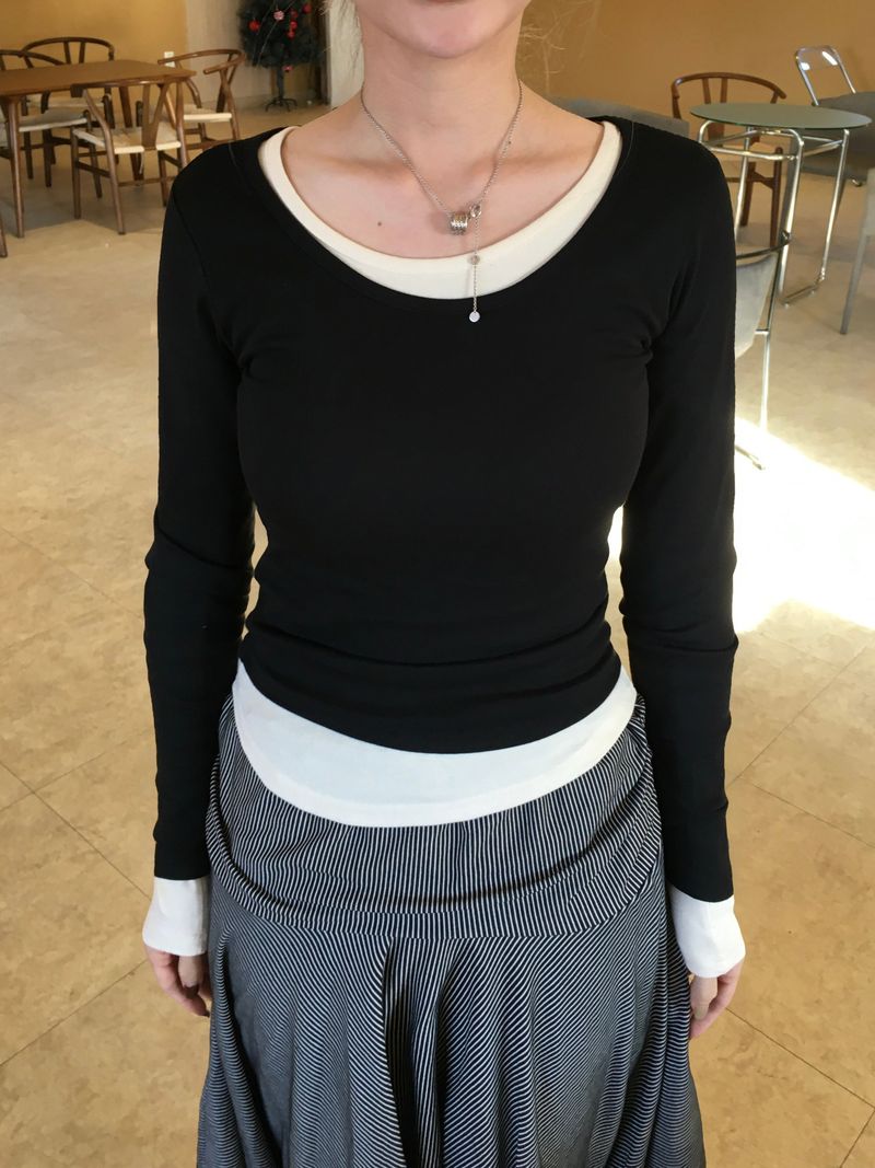 Shushu Modal U Neck Round T-shirt (4c)