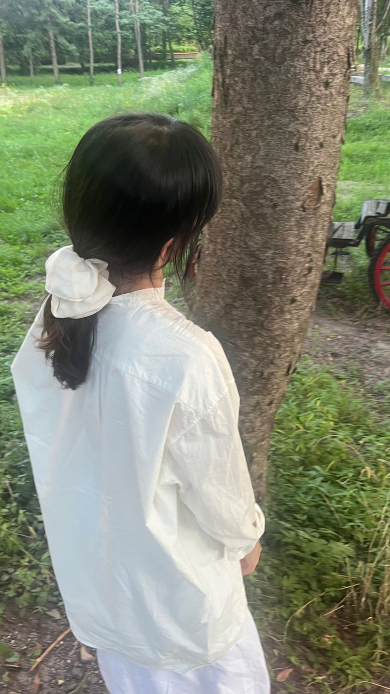 Vintage Hair Ruffle - Milk Stripe (Wide)