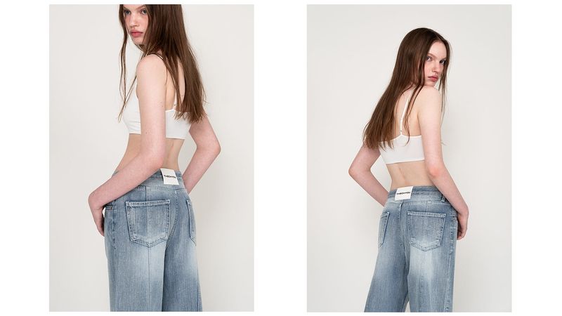 BACK-LINE WASHING DENIM JEANS (BLUE)