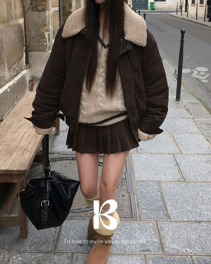 [ORIGINAL] Clump Suede Shearling Mouton Jumper
