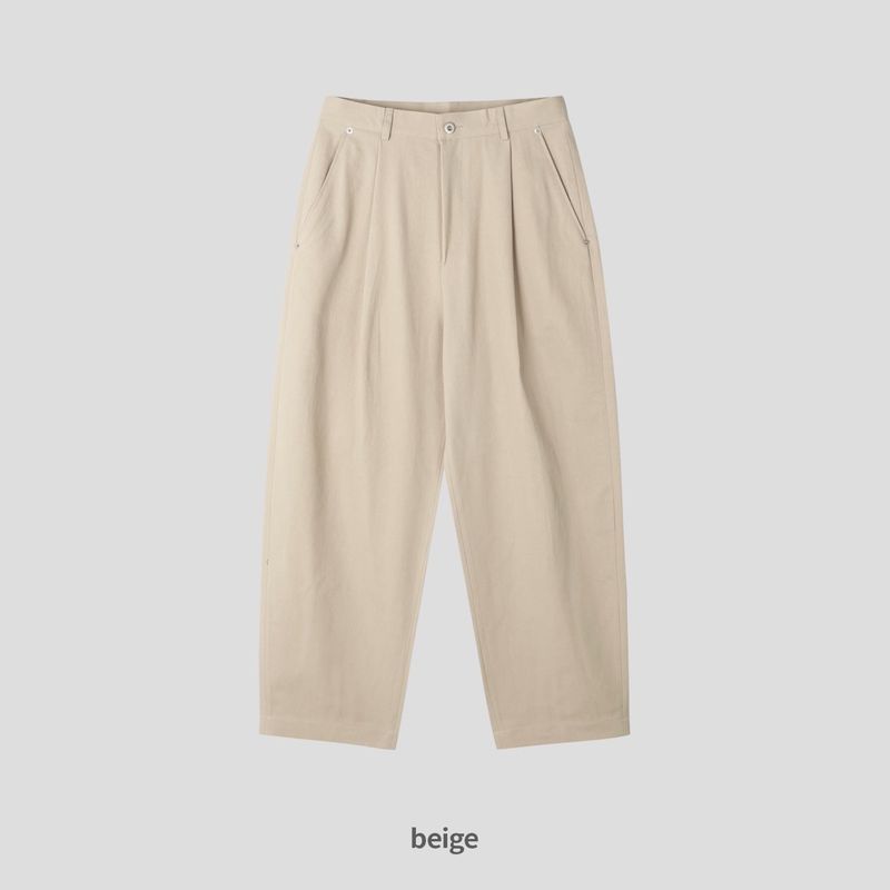 Volume curved cotton pants