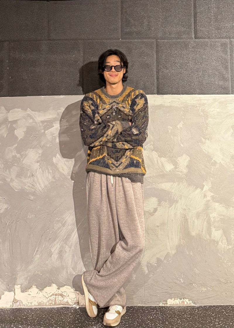 Mixed Knit Sweatshirt 2COLOR