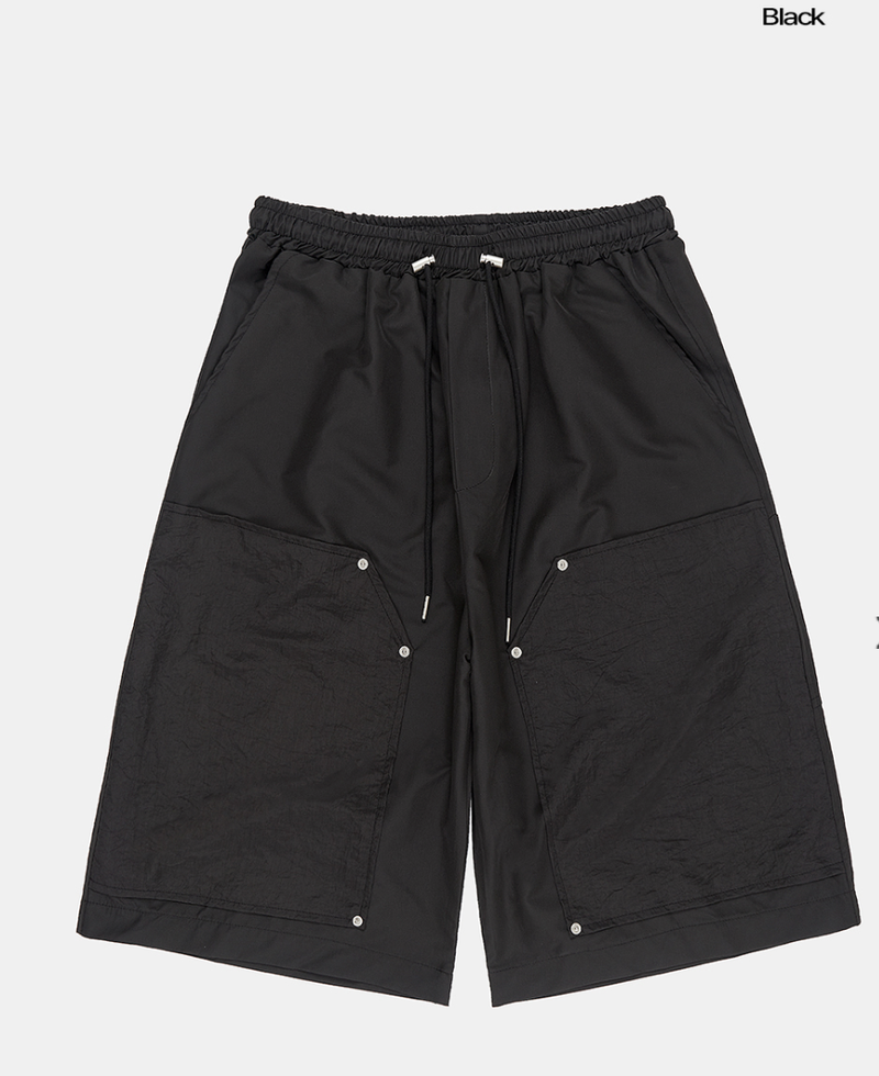 Broher rivet double-knee bermuda pants