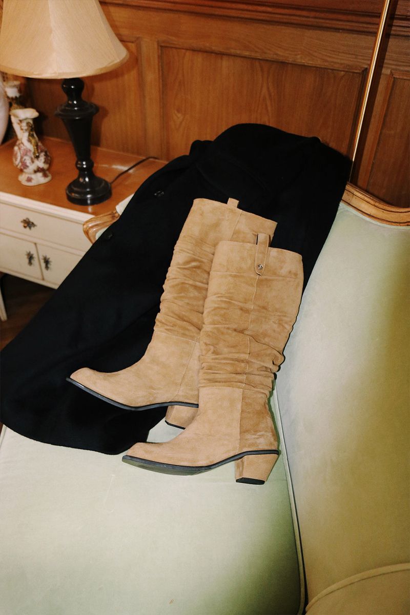 BLURRY WRINKLE LONG BOOTS_3COLORS