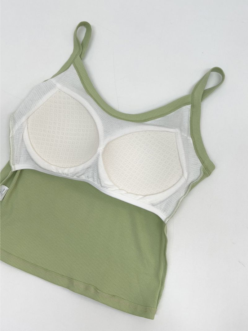 Ribbed U-neck Bra Top Sleeveless