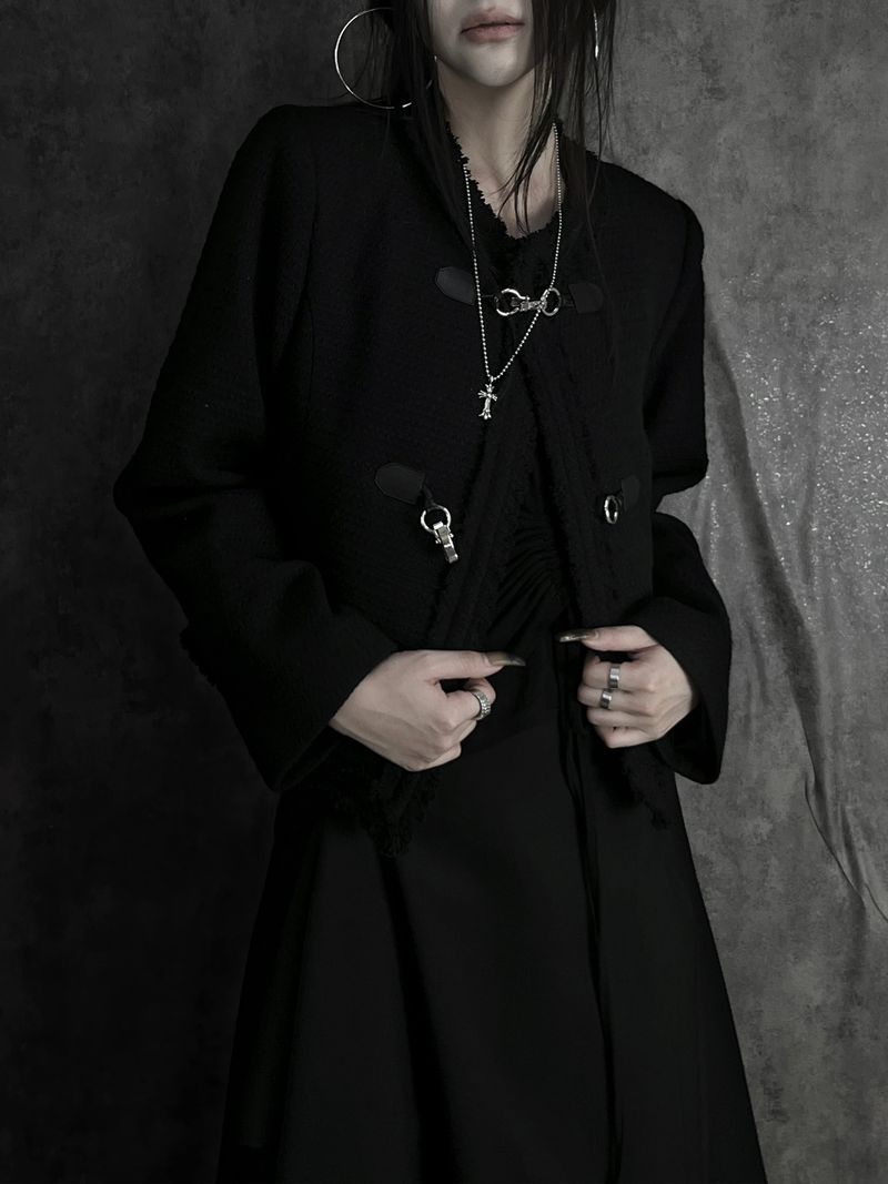 buckle tweed jacket (2color)