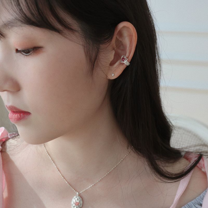 【MADE】 Heart quilting earcuff