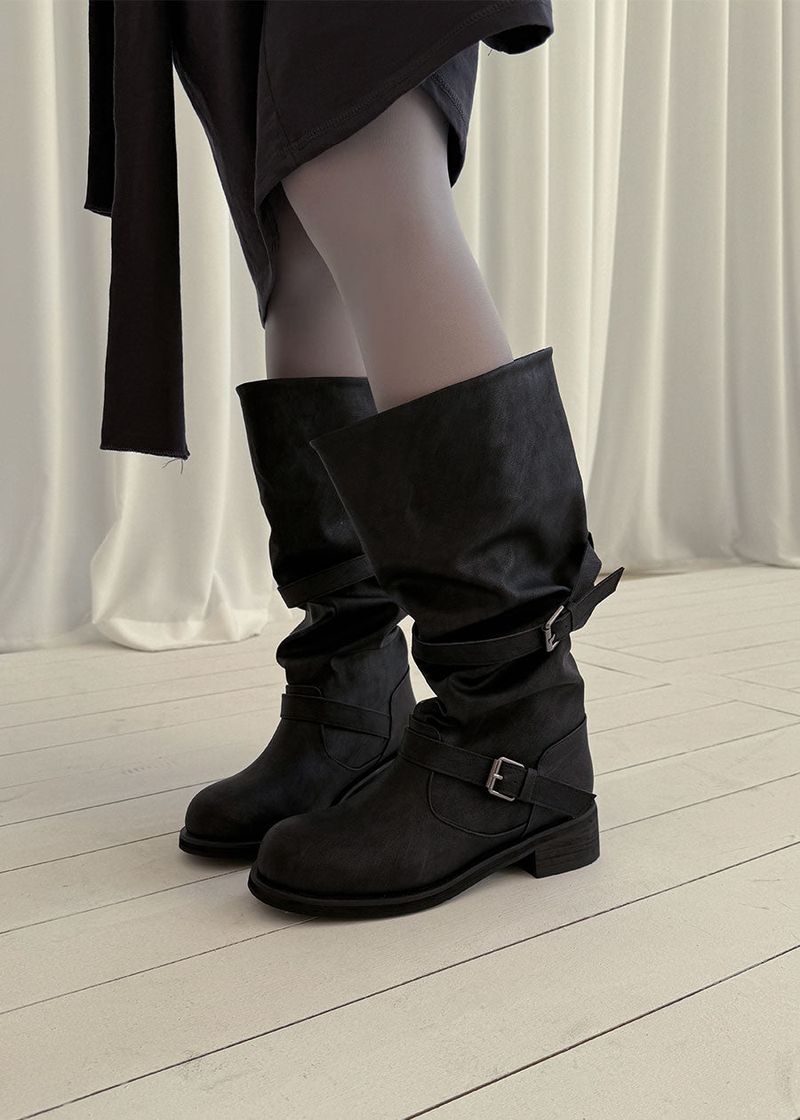 LOOSE BELT MIDDLE BOOTS