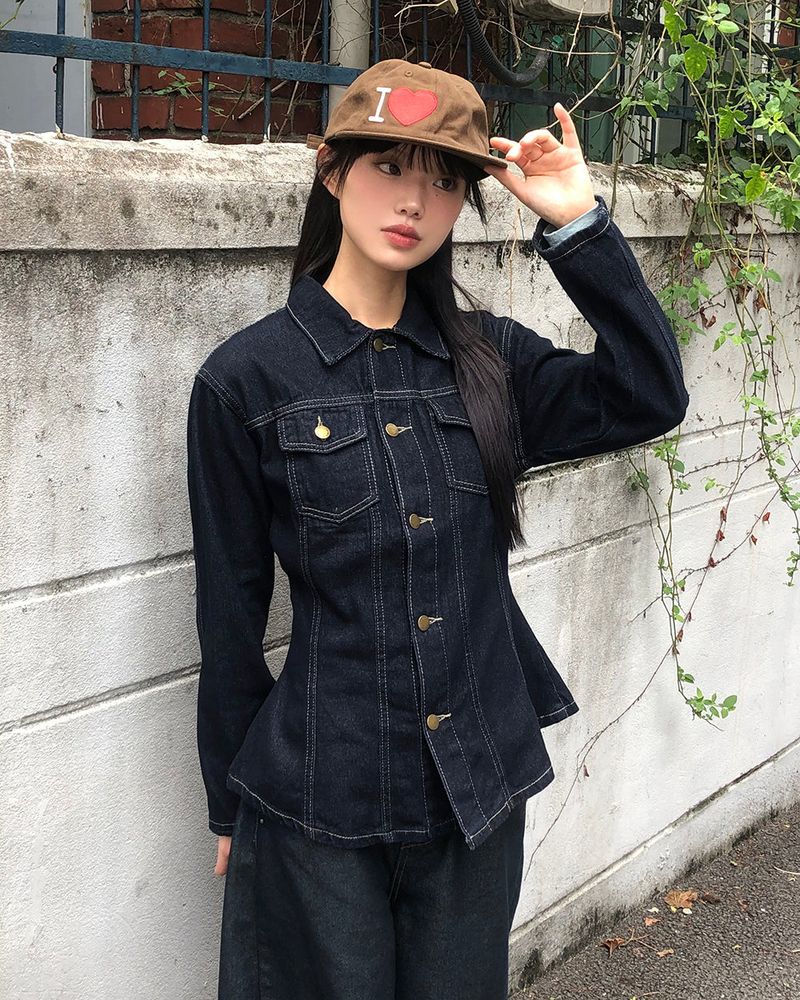 WONDER WONDER（ワンダーワンダー）の「Ushi ラインポケットデニムウォッシュロングスリーブジャケット（ジャケット/アウター）」