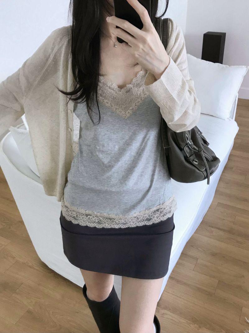 Slash linen round cardigan (4 colors)