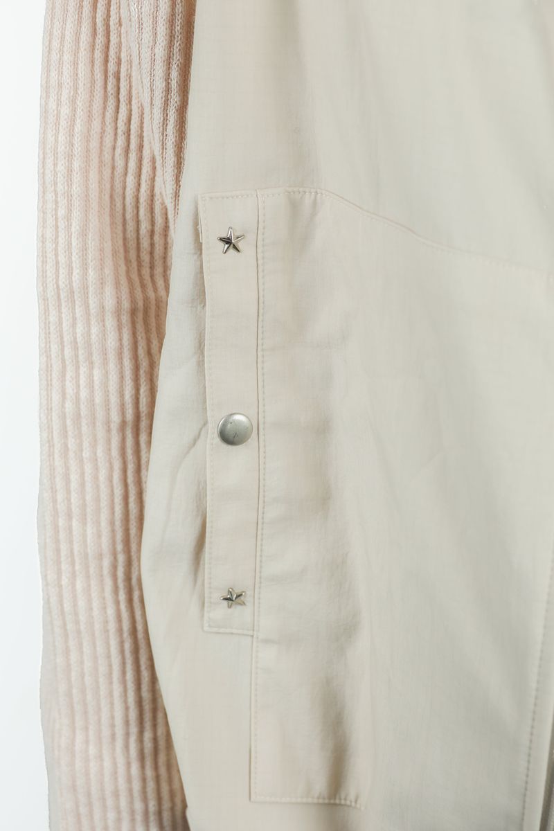 studs nylon knitzip hoodie(white)